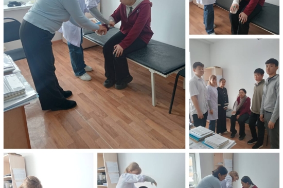 Жас жол қозғалысы инспекторларының жылдық жоспары негізінде 10-сынып оқушылары арасында «Жарақаттанғанда, жаралап алғанда алғашқы медициналық көмек көрсете білуге дағдылану» тақырыбында түсіндірме-практикалық іс-шара